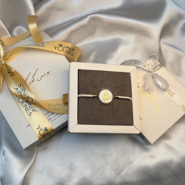 دستبند طلا مامان سنگ صدفی